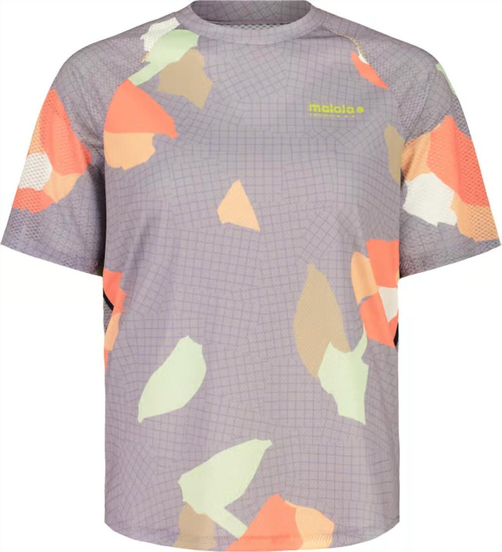 NEW MALOJA women's büschelschönm running t shirt in smoky purple grid field